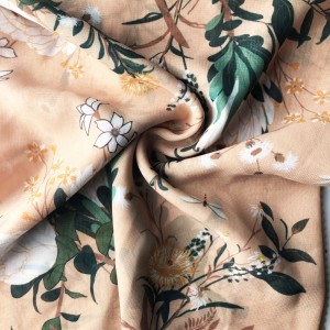 100% Polyester Crepe Chiffon Floral Design Printed Chiffon Fabric For Dress